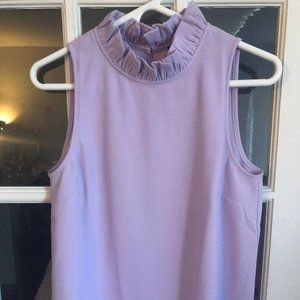 J. Crew Sleeveless Ruffle Top in Lilac